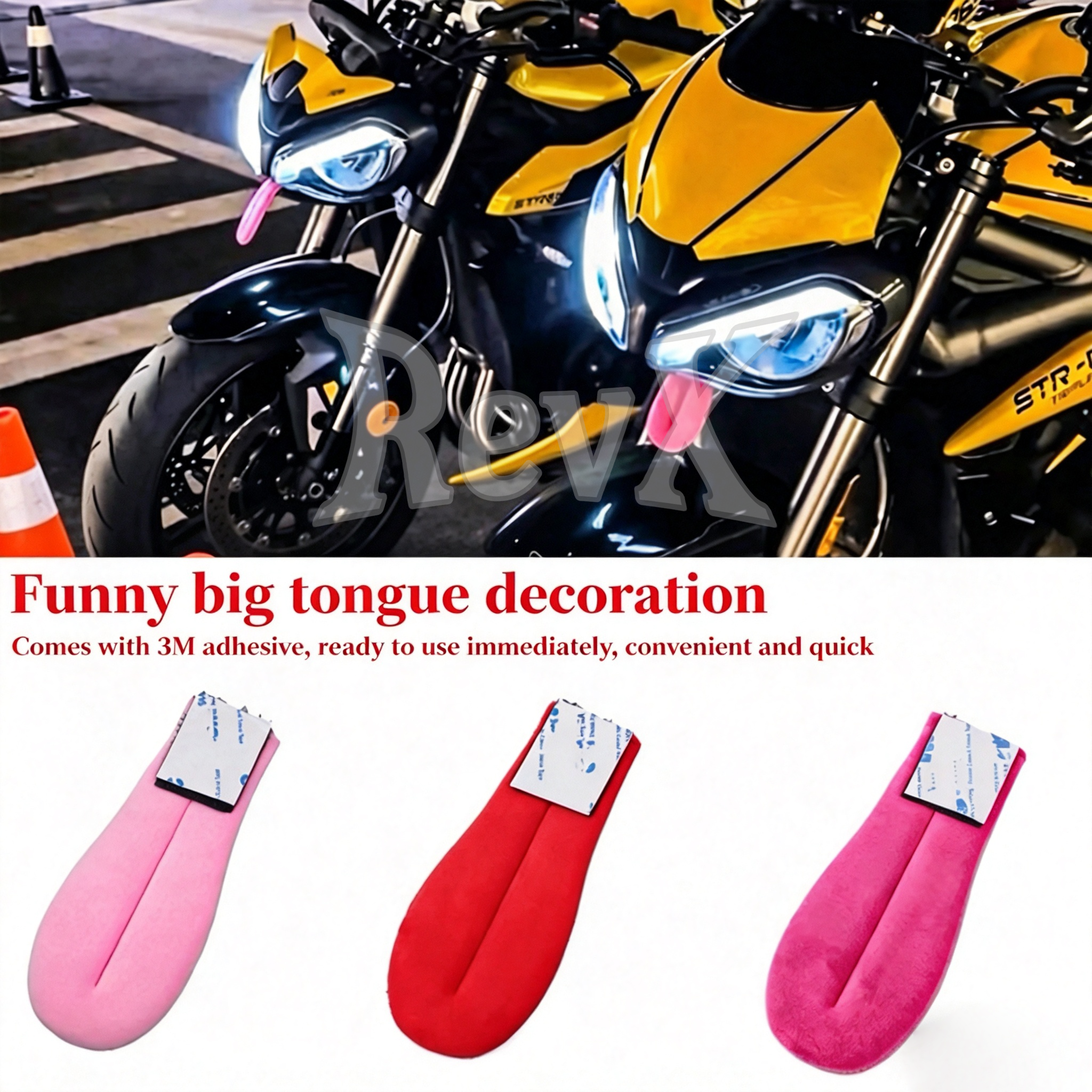 Creative Motorcycle Funny Big Tongue Universal Parts